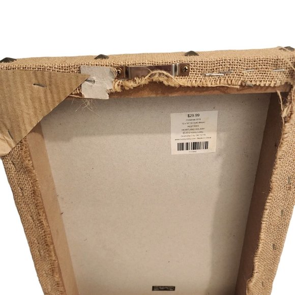 Have Yourself A Merry Little Christmas Burlap Wood Rustic Tabletop Sign 12" X 16 - Picture 8 of 12